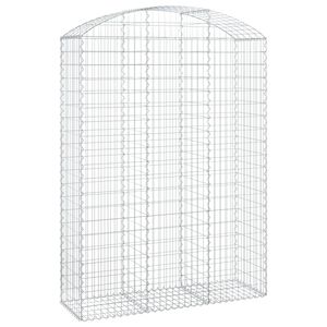 vidaXL Cesta gaviones forma arco hierro galvanizado 150x50x200/220 cm