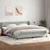vidaXL Cama box spring con colchones terciopelo gris claro 180x210 cm