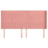 vidaXL Cabecero con orejas de terciopelo rosa 163x16x118/128 cm