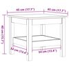 vidaXL Mesa de centro madera maciza de pino marr&oacute;n cera 45x45x40 cm