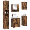 vidaXL Juego de muebles de ba&ntilde;o con caj&oacute;n 5 pcs Roble ahumado