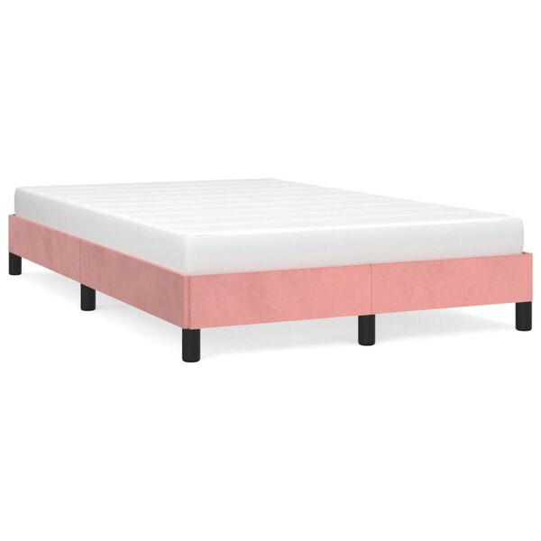 vidaXL Estructura de cama sin colch&oacute;n terciopelo rosa 120x190 cm