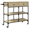 vidaXL Carrito de cocina madera ingenier&iacute;a roble Sonoma 105x42x95 cm