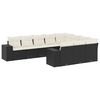 vidaXL Set de sof&aacute;s de jard&iacute;n 10 pzas cojines rat&aacute;n sint&eacute;tico negro