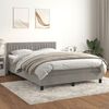 vidaXL Cama box spring con colch&oacute;n terciopelo gris claro 140x190 cm