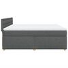 vidaXL Cama box spring con colch&oacute;n tela gris oscuro 180x200 cm