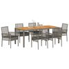 vidaXL Conjunto de Comedor de Jard&iacute;n 7 pcs Gris rat&aacute;n sint&eacute;tico