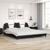 vidaXL Estructura de cama Viana sin colch&oacute;n cuero sint&eacute;tico negro blanco 200x200 cm