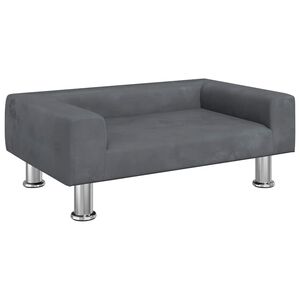 vidaXL Sof&aacute; para ni&ntilde;os de terciopelo gris oscuro 70x45x26,5 cm