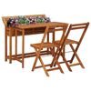 vidaXL Jardinera de jard&iacute;n con 2 sillas bistr&oacute; madera maciza de acacia