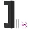 vidaXL Tiradores para armarios 20 uds acero inoxidable negro 64 mm