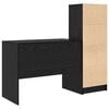 vidaXL Escritorio con caj&oacute;n 2 pcs Roble Negro