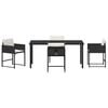 vidaXL Conjunto de Comedor de Jard&iacute;n 5 pcs Negro rat&aacute;n sint&eacute;tico