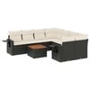 vidaXL Set de sof&aacute;s de jard&iacute;n 8 piezas y cojines rat&aacute;n sint&eacute;tico negro