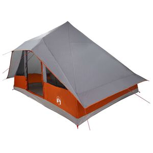 vidaXL Carpa Tipi con techo Gris y naranja 364 x 281 x 257 cm tafet&aacute;n