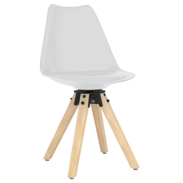 vidaXL Sillas de comedor giratorias 4 unidades blanco PP