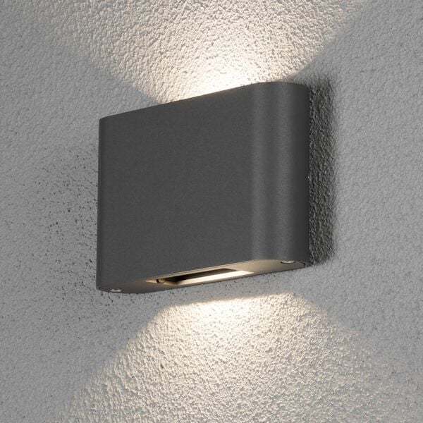 KONSTSMIDE L&aacute;mpara LED de pared Chieri gris antracita 2x6W