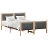 vidaXL Estructura de cama Negro y gris oscuro 135 x 190 cm