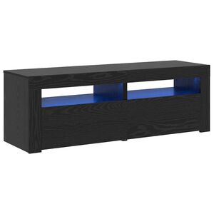 vidaXL Mueble de TV con luces LED roble negro 120x35x40 cm