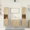 vidaXL Juego de muebles de ba&ntilde;o 5 pzas madera ingenier&iacute;a roble Sonoma