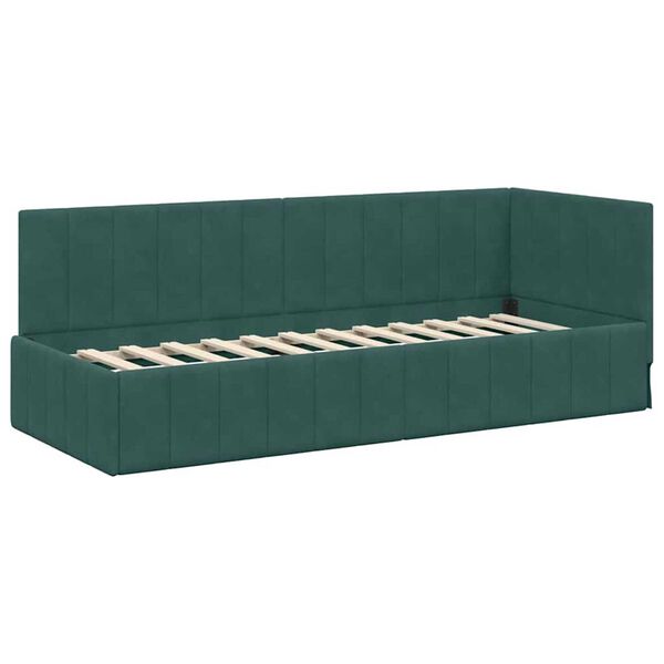 vidaXL Estructura de cama en esquina Verde oscuro 80 cm x 200 cm