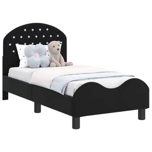 vidaXL Estructura de cama para ni&ntilde;os peque&ntilde;os con cabecera Negro