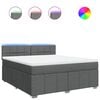 vidaXL Cama box spring con colch&oacute;n tela gris oscuro 180x200 cm
