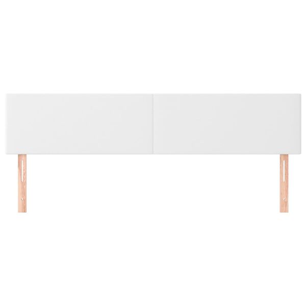 vidaXL Cabeceros cuero sint&eacute;tico blanco 200x5x78/88 cm