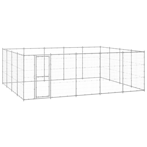 vidaXL Perrera de exterior de acero galvanizado 24,2 m&sup2;