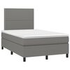 vidaXL Cama box spring con colch&oacute;n y LED tela marr&oacute;n oscuro 120x190 cm
