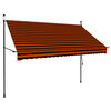 vidaXL Toldo manual retr&aacute;ctil con LED naranja y marr&oacute;n 250 cm