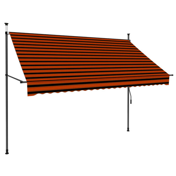 vidaXL Toldo manual retr&aacute;ctil con LED naranja y marr&oacute;n 250 cm