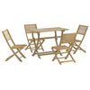 vidaXL Juego de comedor de jard&iacute;n 5 piezas madera maciza de acacia