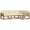 vidaXL Conjunto de sof&aacute;s de exterior con coj&iacute;n 4 pcs Natural y Crema