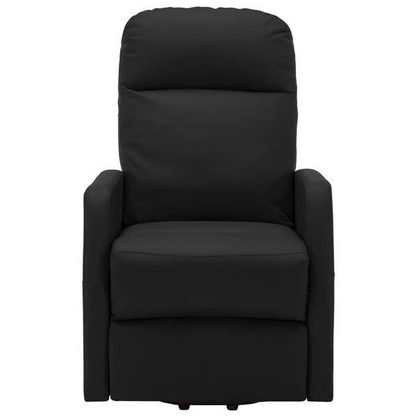 vidaXL Sillón elevable cuero sintético negro