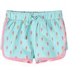 Pantalones cortos infantiles con cord&oacute;n menta claro 140