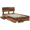 vidaXL Estructura de cama con cabecera Madera vieja 120 x 190 cm