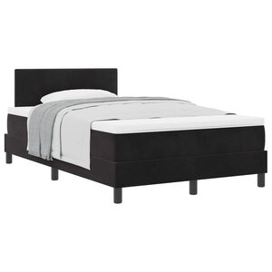 vidaXL Cama tipo Box Spring con colch&oacute;n Negro 120 x 190 cm Terciopelo
