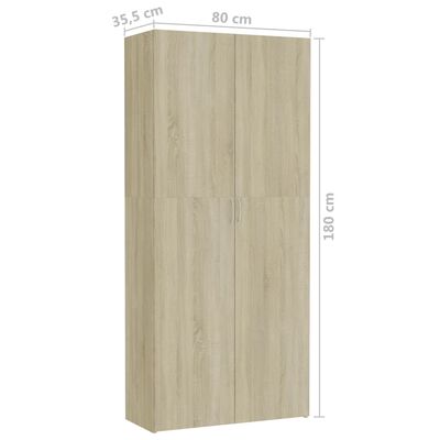 vidaXL Armario almacenaje madera ingeniería roble Sonoma 80x35,5x180cm