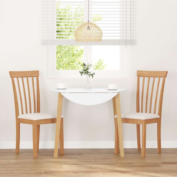 vidaXL Sillas de comedor con cojines 2uds madera maciza natural caucho