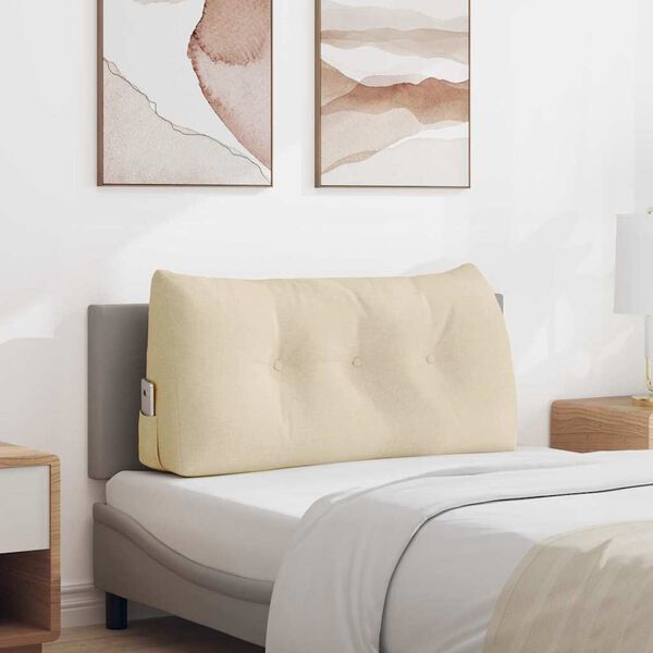 vidaXL Coj&iacute;n de Espalda Crema 100 x 24 x 50 cm tela