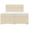 vidaXL Cama box spring con colch&oacute;n tela color crema 200x200 cm