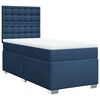 vidaXL Cama box spring con colch&oacute;n tela azul 100x200 cm