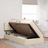 vidaXL Cama con almacenamiento y colch&oacute;n con colch&oacute;n Crema 90 x 190 cm
