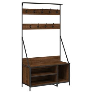 vidaXL Perchero con zapatero roble marr&oacute;n 100x41x184 cm