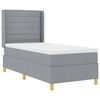 vidaXL Cama tipo Box Spring con colch&oacute;n Gris Claro 80 x 200 cm tela