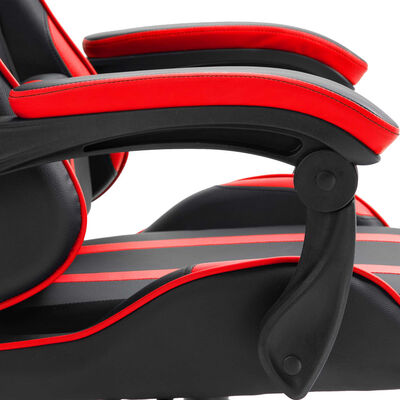vidaXL Silla de gaming de cuero sintético rojo