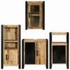 vidaXL Juego de muebles de ba&ntilde;o 4 pcs Marr&oacute;n Madera de mango s&oacute;lido