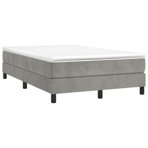 vidaXL Cama box spring con colch&oacute;n terciopelo gris claro 120x190 cm