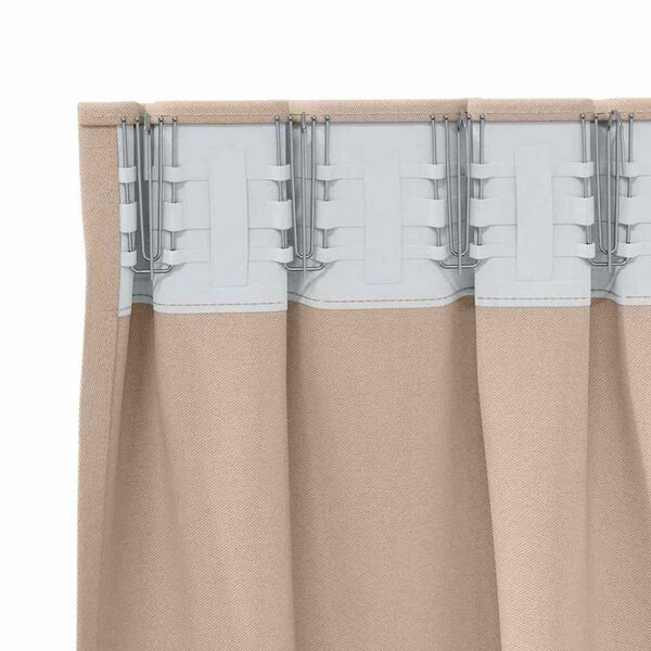 vidaXL Cortinas Opacas con Anillas 2 pcs Taup&eacute; 225 x 140 cm Poli&eacute;ster